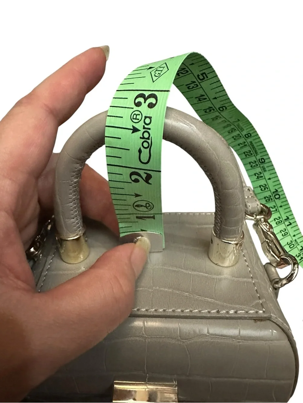 Charles & Keith Sculptural croc embossed Mini Crossbody Bag Gray Rare